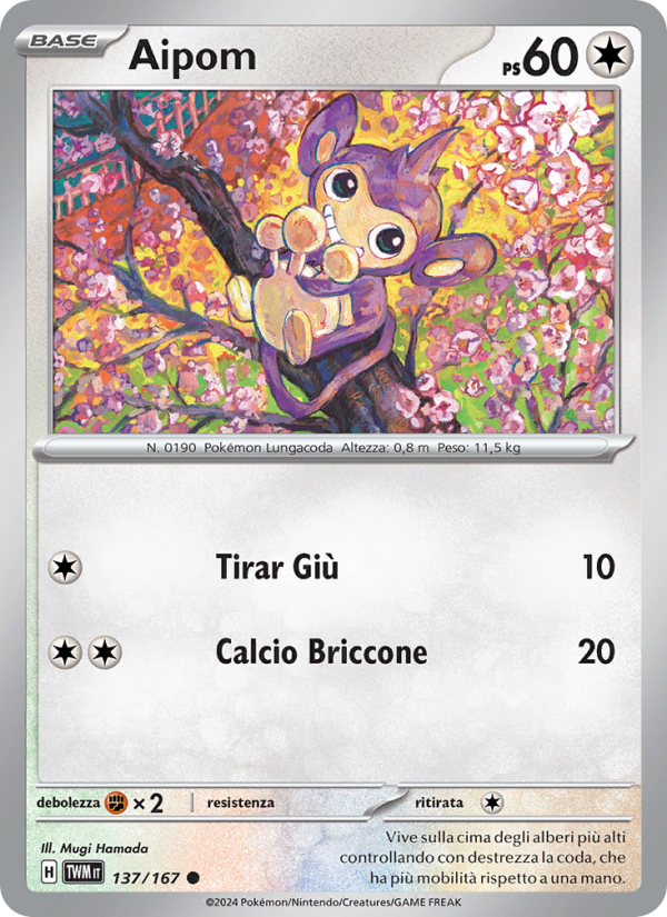 Aipom 137/226 — Crepuscolo Mascherato (Italian Pokémon TCG card)