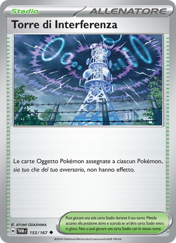 Torre di Interferenza 153/226 — Crepuscolo Mascherato (Italian Pokémon TCG card)