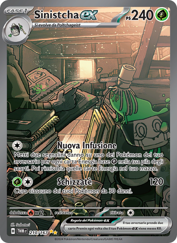 Sinistcha-ex 210/226 — Crepuscolo Mascherato (Italian Pokémon TCG card)