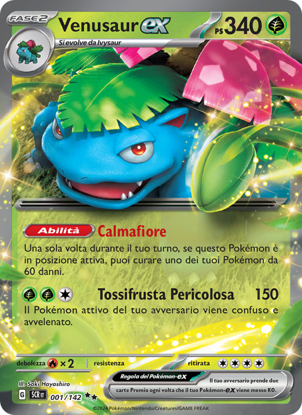 Venusaur-ex 001/175 — Corona Astrale (Italian Pokémon TCG card)