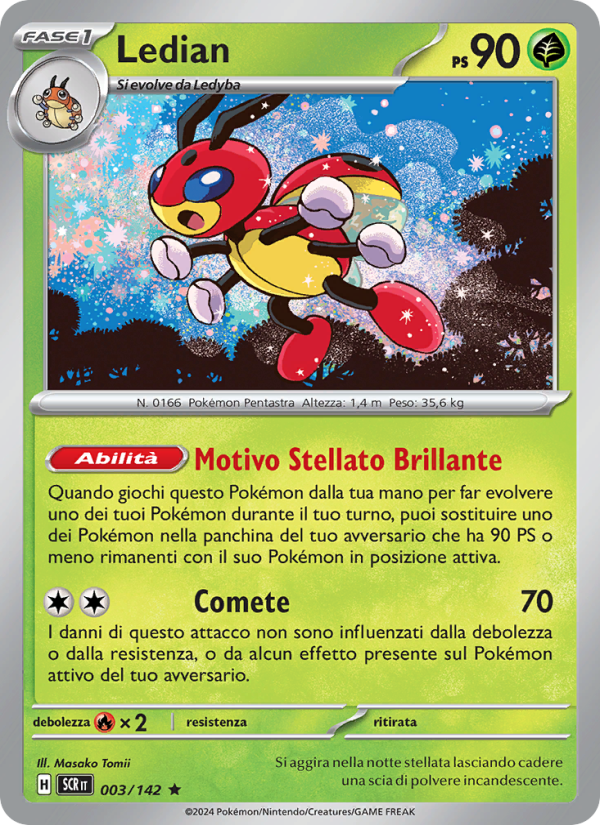 Ledian 003/175 — Corona Astrale (Italian Pokémon TCG card)