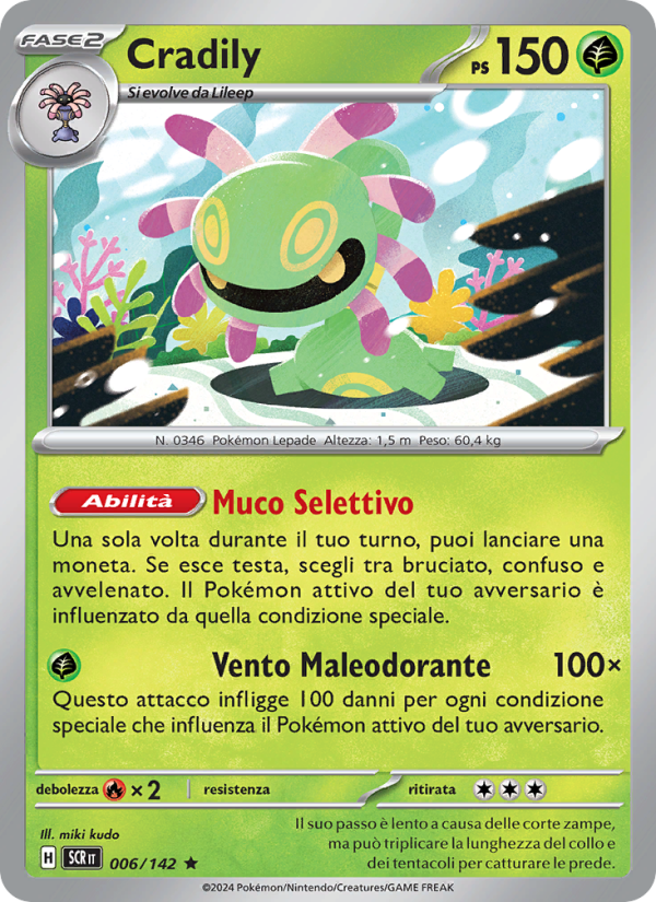 Cradily 006/175 — Corona Astrale (Italian Pokémon TCG card)