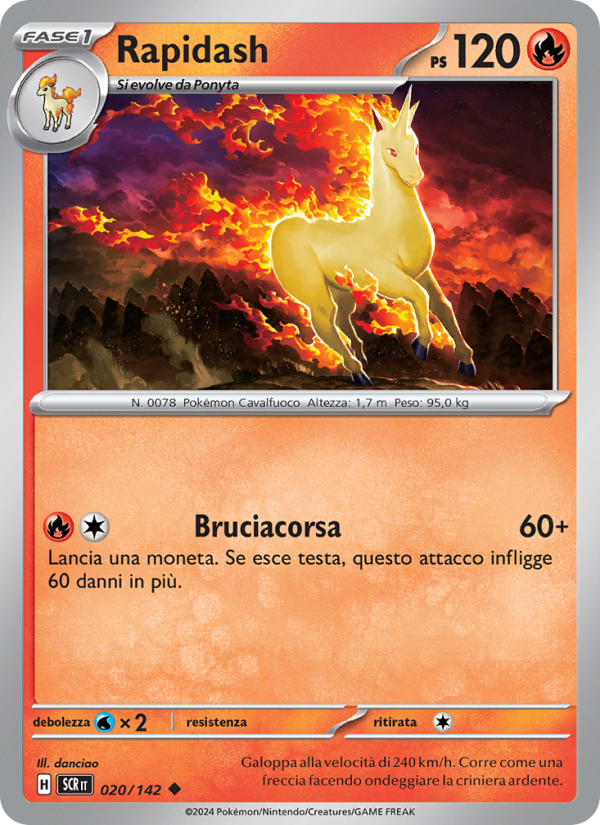 Rapidash 020/175 — Corona Astrale (Italian Pokémon TCG card)