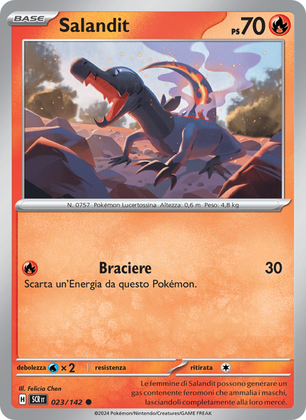 Salandit 023/175 — Corona Astrale (Italian Pokémon TCG card)