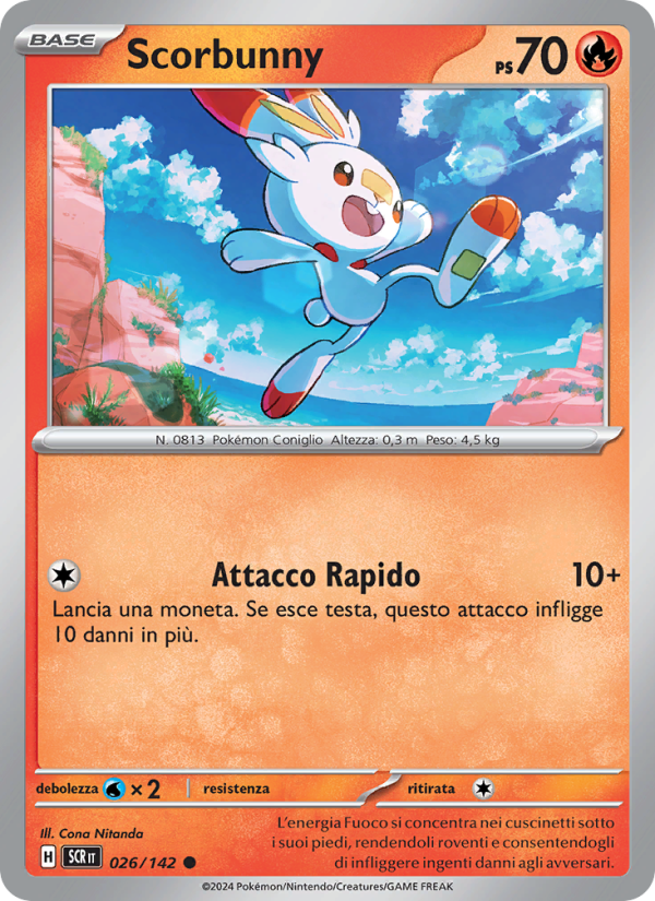 Scorbunny 026/175 — Corona Astrale (Italian Pokémon TCG card)
