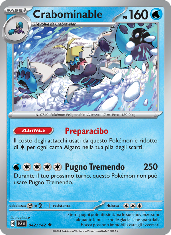 Crabominable 042/175 — Corona Astrale (Italian Pokémon TCG card)