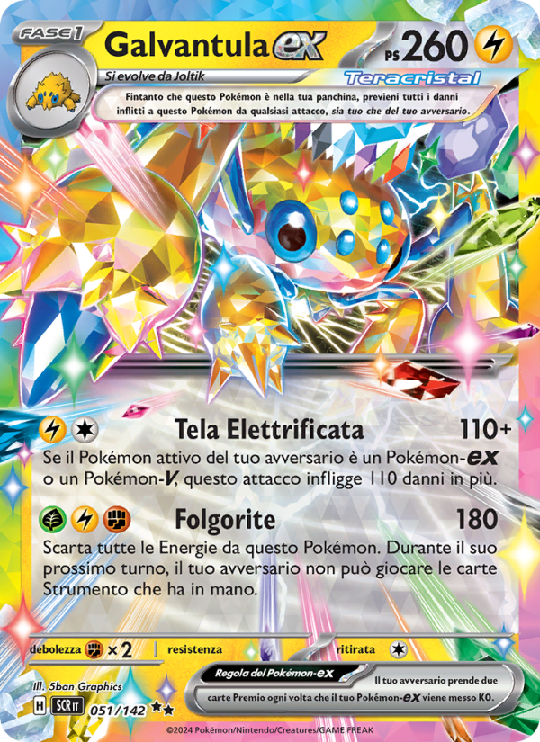 Galvantula-ex 051/175 — Corona Astrale (Italian Pokémon TCG card)