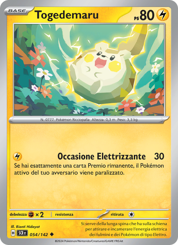 Togedemaru 054/175 — Corona Astrale (Italian Pokémon TCG card)