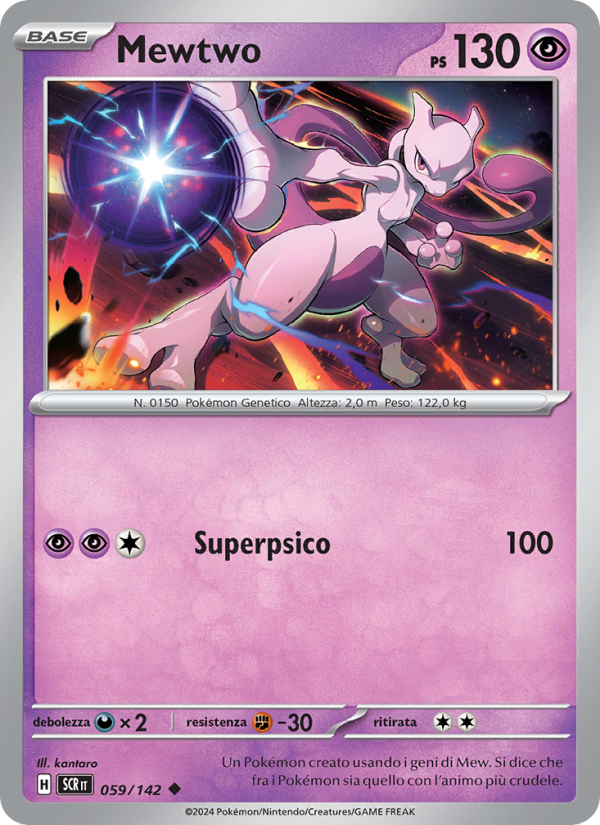 Mewtwo 059/175 — Corona Astrale (Italian Pokémon TCG card)