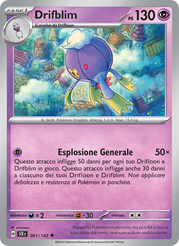 Drifblim 061/175 — Corona Astrale (Italian Pokémon TCG card)