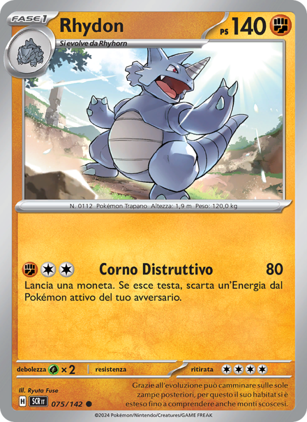Rhydon 075/175 — Corona Astrale (Italian Pokémon TCG card)