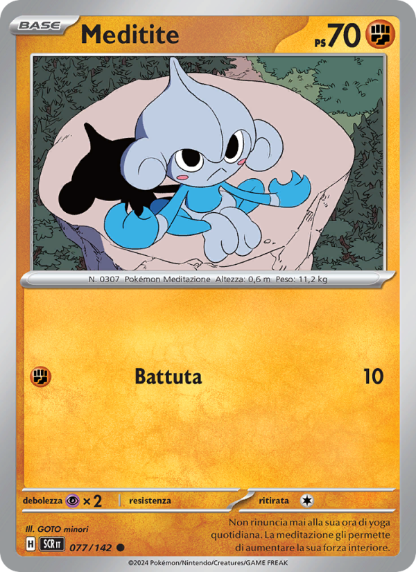 Meditite 077/175 — Corona Astrale (Italian Pokémon TCG card)