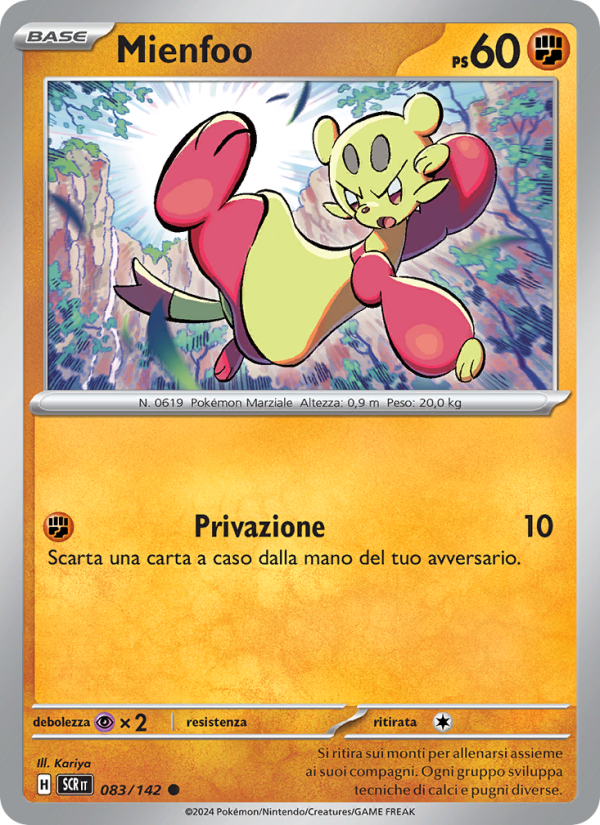 Mienfoo 083/175 — Corona Astrale (Italian Pokémon TCG card)