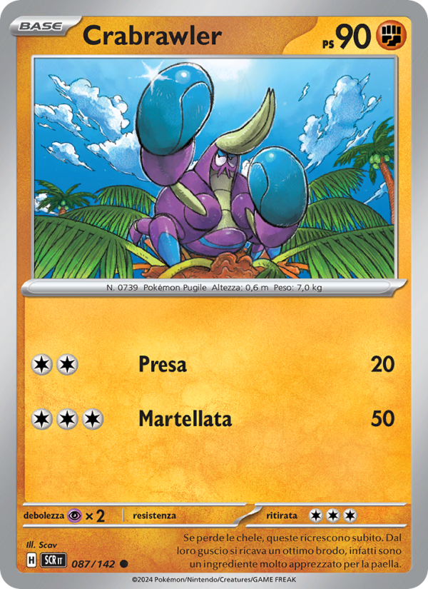 Crabrawler 087/175 — Corona Astrale (Italian Pokémon TCG card)