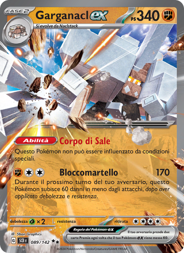 Garganacl-ex 089/175 — Corona Astrale (Italian Pokémon TCG card)