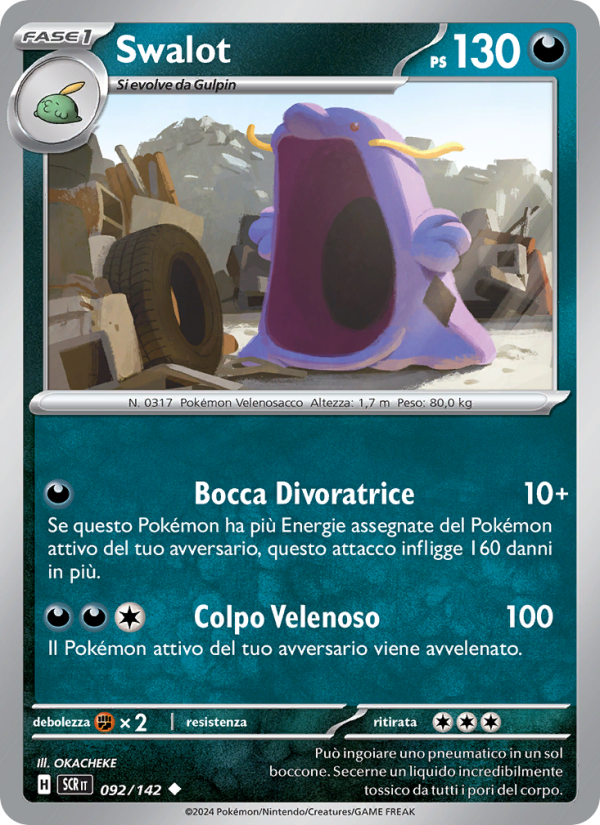 Swalot 092/175 — Corona Astrale (Italian Pokémon TCG card)