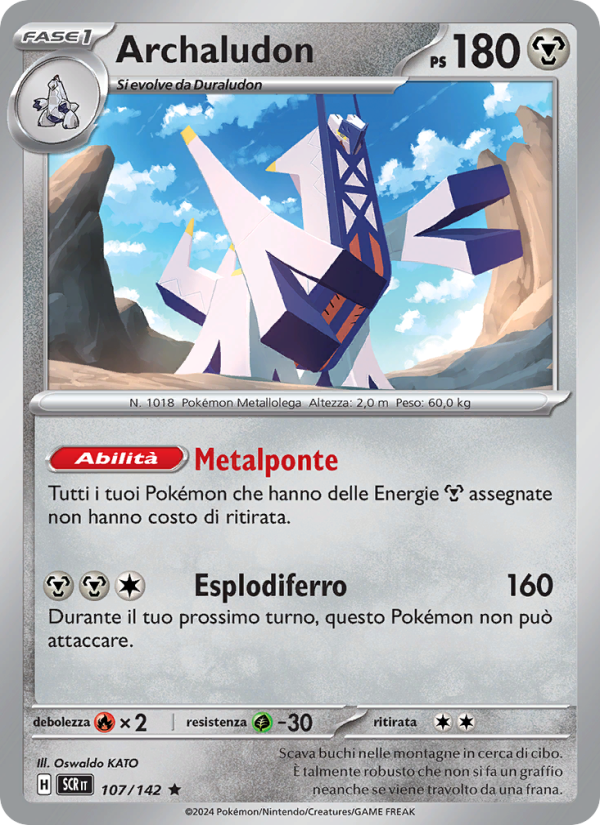 Archaludon 107/175 — Corona Astrale (Italian Pokémon TCG card)
