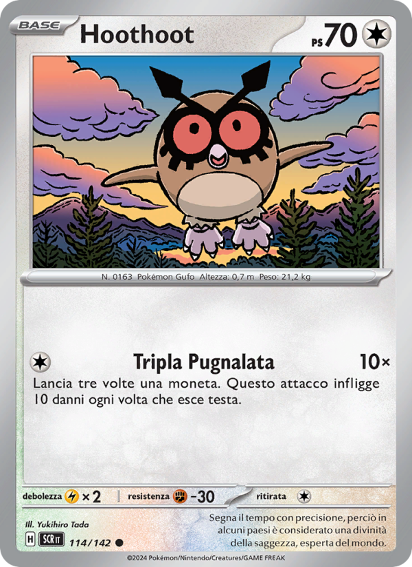 Hoothoot 114/175 — Corona Astrale (Italian Pokémon TCG card)
