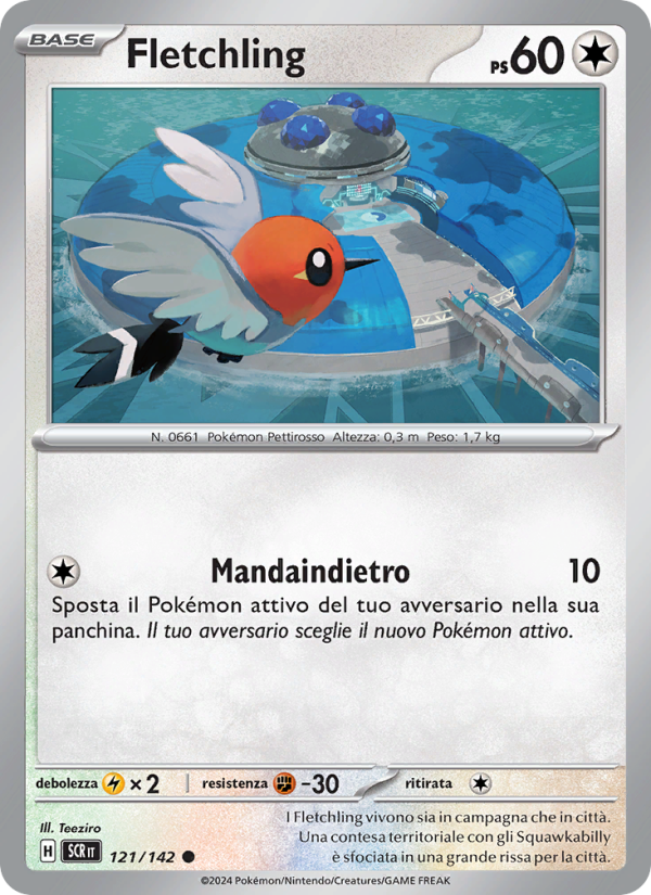 Fletchling 121/175 — Corona Astrale (Italian Pokémon TCG card)