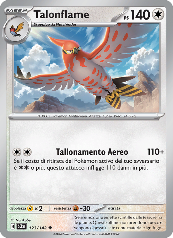Talonflame 123/175 — Corona Astrale (Italian Pokémon TCG card)