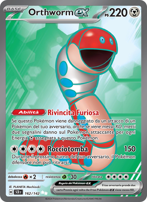 Orthworm-ex 162/175 — Corona Astrale (Italian Pokémon TCG card)