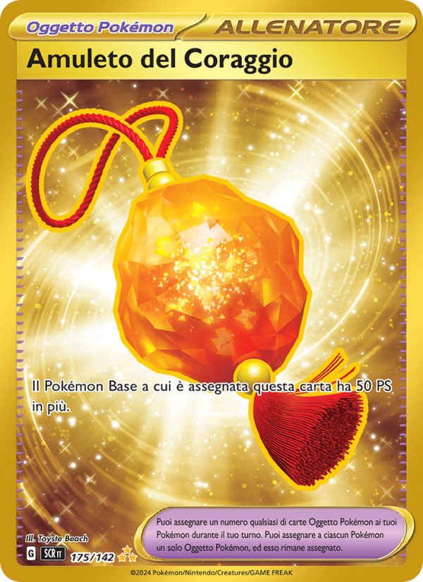 Amuleto del Coraggio 175/175 — Corona Astrale (Italian Pokémon TCG card)