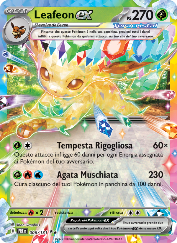 Leafeon-ex 006/180 — Evoluzioni Prismatiche (Italian Pokémon TCG card)