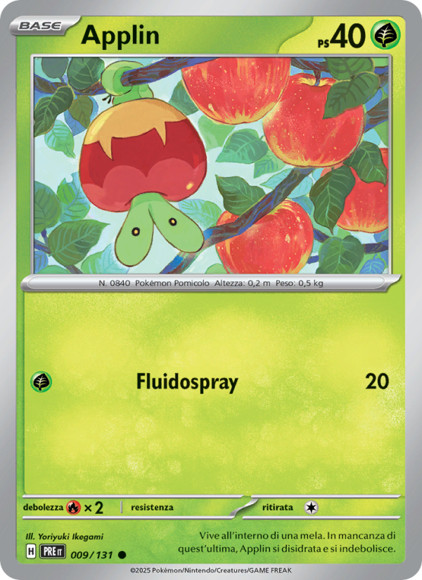 Applin 009/180 — Evoluzioni Prismatiche (Italian Pokémon TCG card)