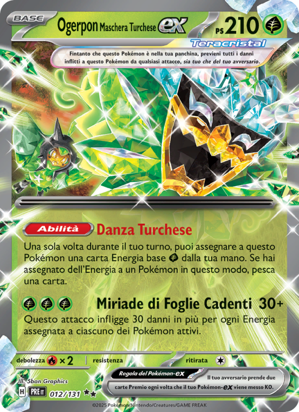 Ogerpon Maschera Turchese-ex 012/180 — Evoluzioni Prismatiche (Italian Pokémon TCG card)