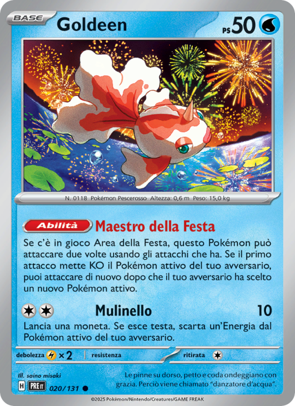 Goldeen 020/180 — Evoluzioni Prismatiche (Italian Pokémon TCG card)