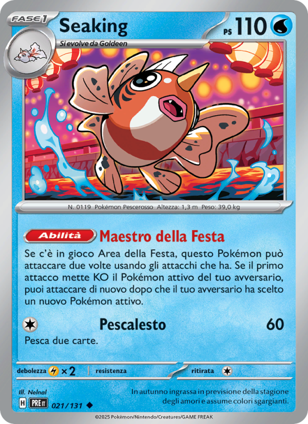 Seaking 021/180 — Evoluzioni Prismatiche (Italian Pokémon TCG card)