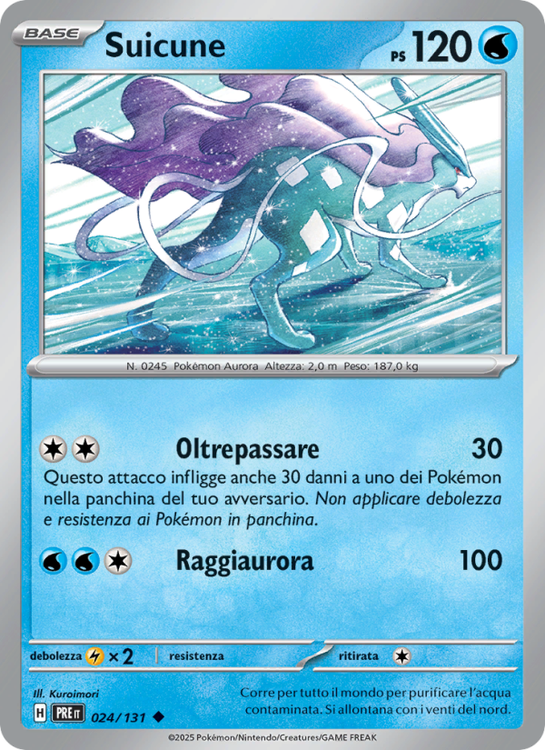 Suicune 024/180 — Evoluzioni Prismatiche (Italian Pokémon TCG card)