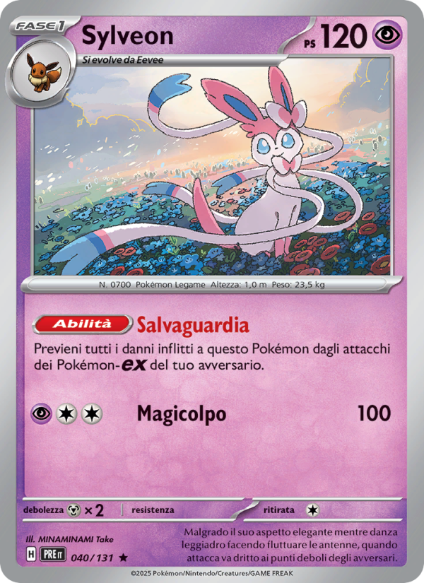 Sylveon 040/180 — Evoluzioni Prismatiche (Italian Pokémon TCG card)