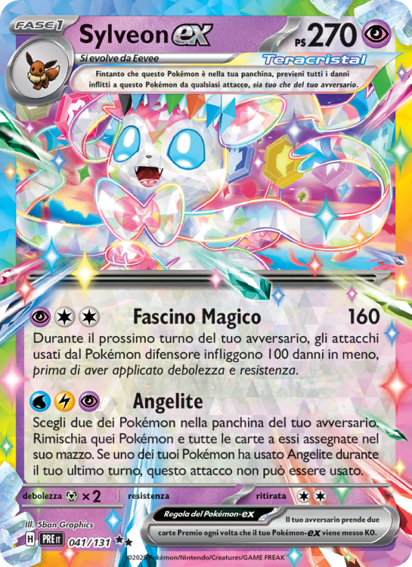 Sylveon-ex 041/180 — Evoluzioni Prismatiche (Italian Pokémon TCG card)