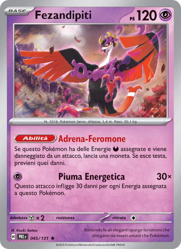 Fezandipiti 045/180 — Evoluzioni Prismatiche (Italian Pokémon TCG card)