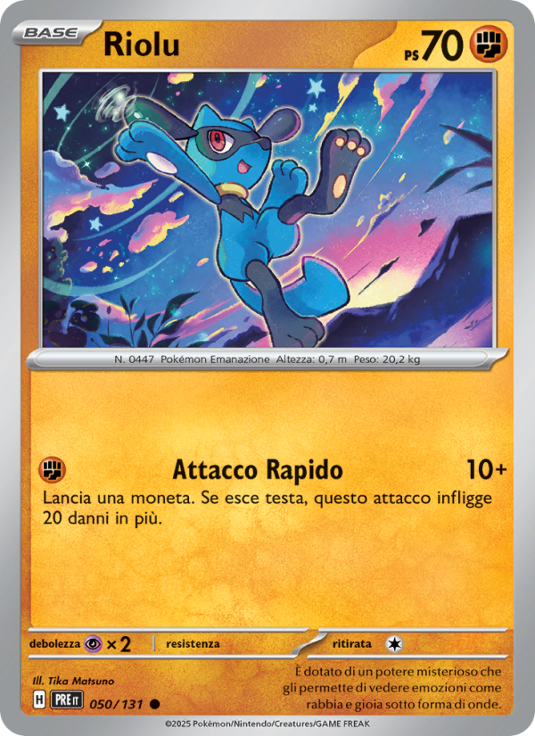 Riolu 050/180 — Evoluzioni Prismatiche (Italian Pokémon TCG card)