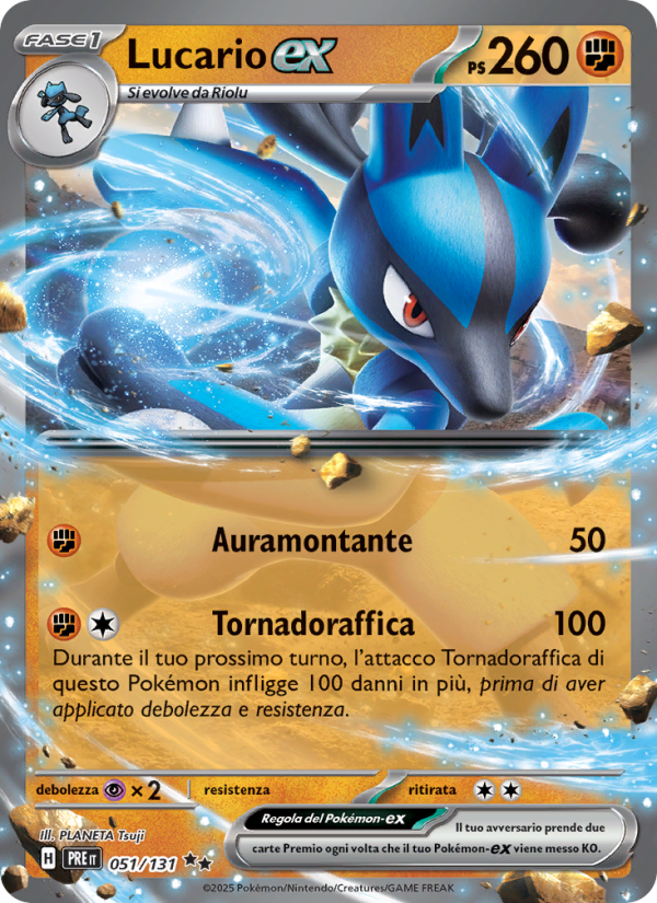 Lucario-ex 051/180 — Evoluzioni Prismatiche (Italian Pokémon TCG card)