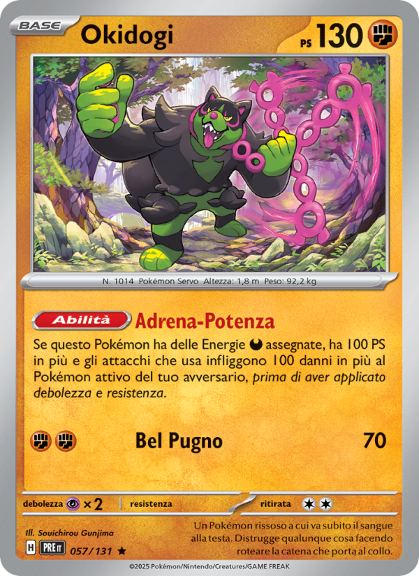 Okidogi 057/180 — Evoluzioni Prismatiche (Italian Pokémon TCG card)
