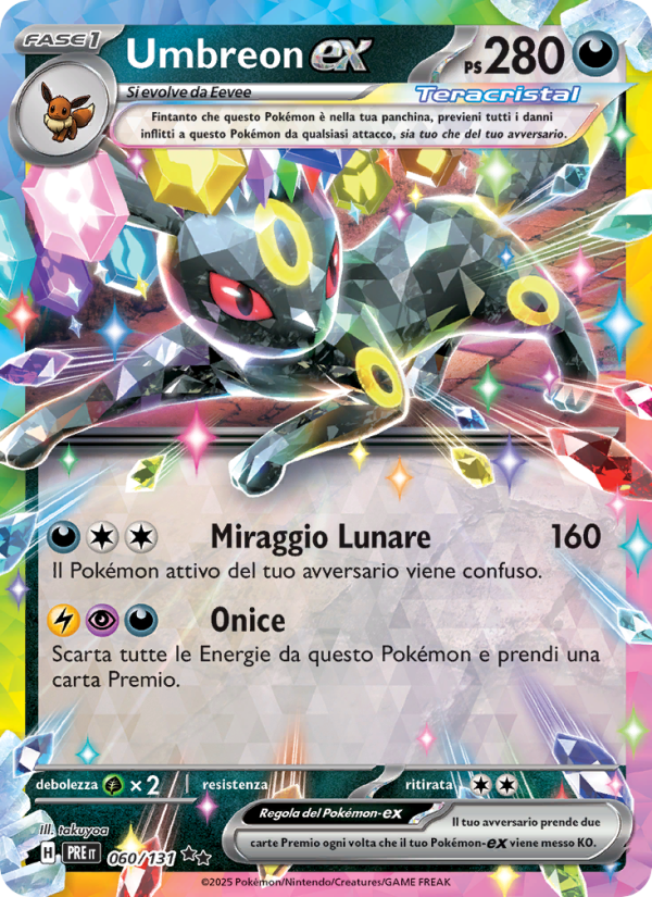 Umbreon-ex 060/180 — Evoluzioni Prismatiche (Italian Pokémon TCG card)