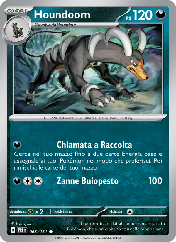 Houndoom 063/180 — Evoluzioni Prismatiche (Italian Pokémon TCG card)