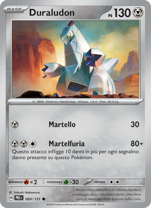 Duraludon 069/180 — Evoluzioni Prismatiche (Italian Pokémon TCG card)