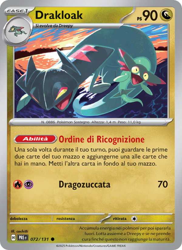 Drakloak 072/180 — Evoluzioni Prismatiche (Italian Pokémon TCG card)