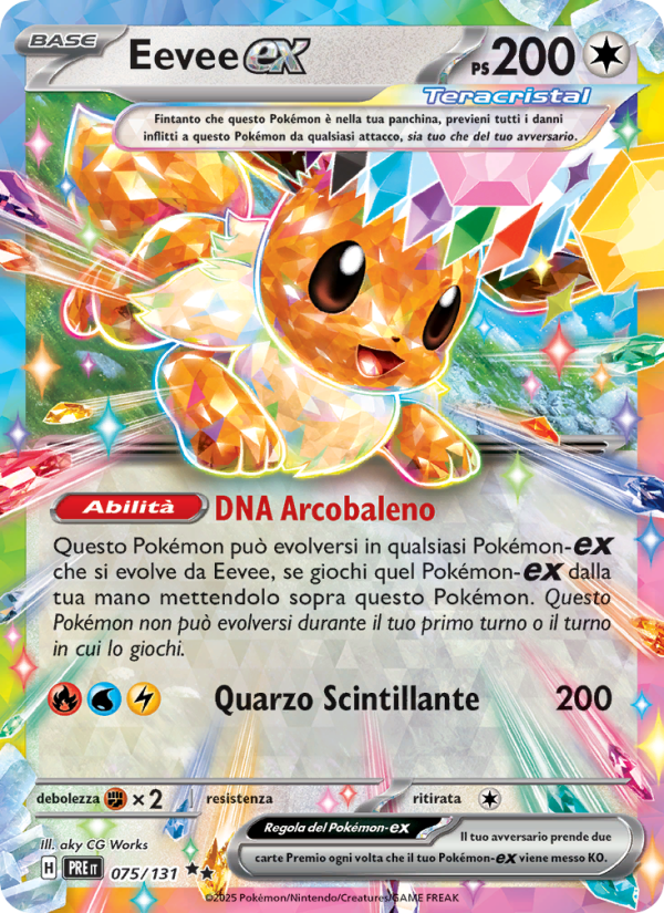 Eevee-ex 075/180 — Evoluzioni Prismatiche (Italian Pokémon TCG card)