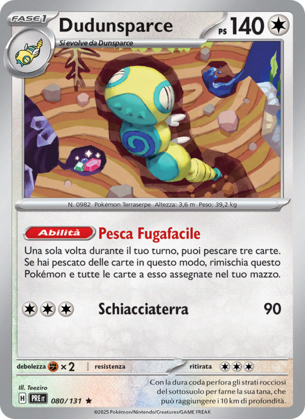 Dudunsparce 080/180 — Evoluzioni Prismatiche (Italian Pokémon TCG card)