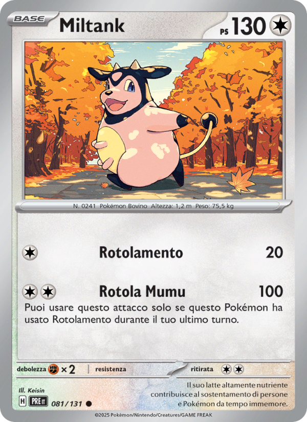 Miltank 081/180 — Evoluzioni Prismatiche (Italian Pokémon TCG card)