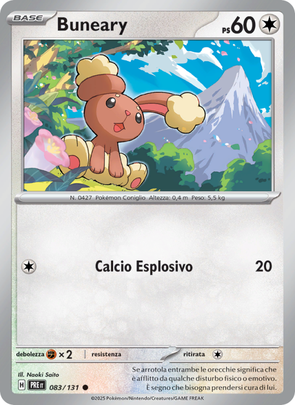 Buneary 083/180 — Evoluzioni Prismatiche (Italian Pokémon TCG card)