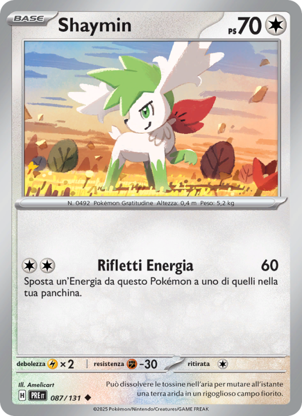 Shaymin 087/180 — Evoluzioni Prismatiche (Italian Pokémon TCG card)