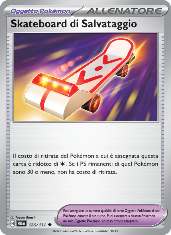 Skateboard di Salvataggio 126/180 — Evoluzioni Prismatiche (Italian Pokémon TCG card)