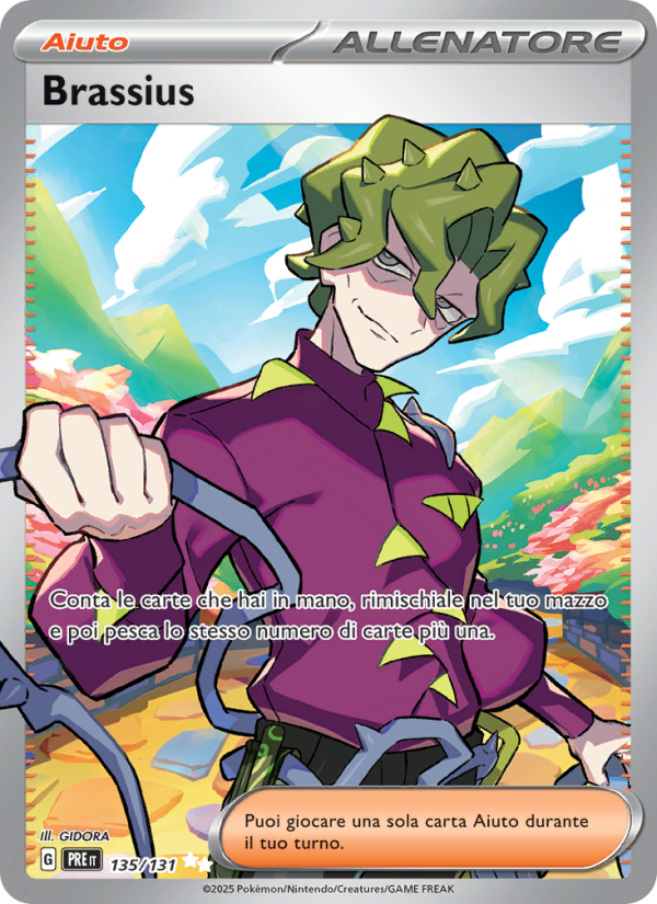 Brassius 135/180 — Evoluzioni Prismatiche (Italian Pokémon TCG card)