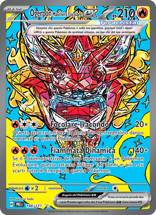 Ogerpon Maschera Focolare-ex 148/180 — Evoluzioni Prismatiche (Italian Pokémon TCG card)